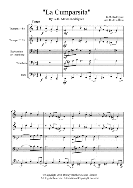 La Cumparsita (arr. Daniel de la Rosa Oliva)