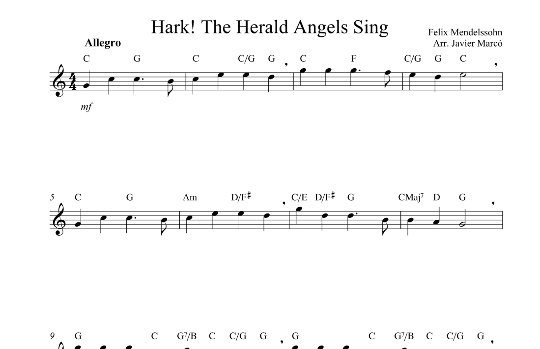 Christmas Carols for Alto Recorder: Hark! The Herald Sing (arr. Javier Marcó)