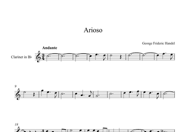Arioso - George Frideric Handel (Clarinet) (arr. Digital Book Music)
