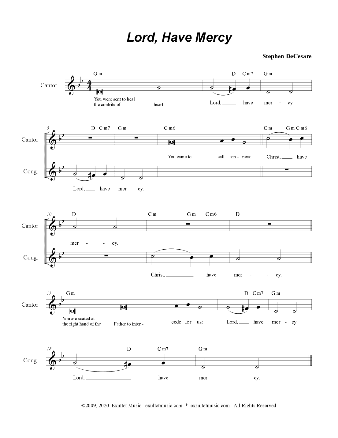 Mass of Divine Mercy (Lead Sheet Edition)