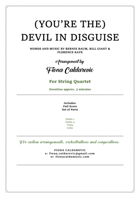 (you're The) Devil In Disguise (arr. Fiona Caldarevic)