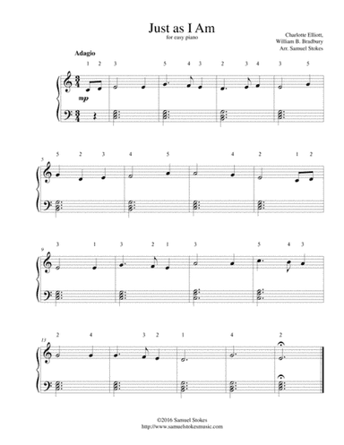 Just as I Am - for easy piano (arr. Samuel Stokes)
