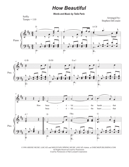 How Beautiful (arr. Stephen DeCesare)