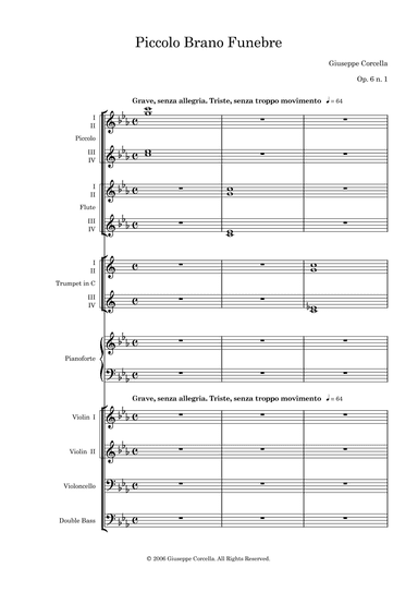 Piccolo Brano Funebre Op. 6 No. 1