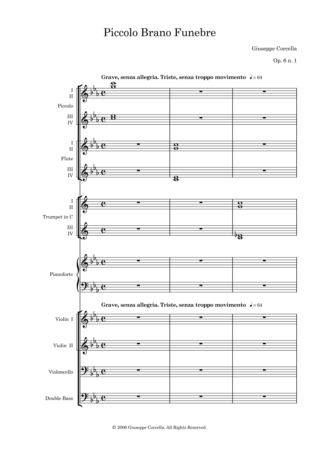 Piccolo Brano Funebre Op. 6 No. 1