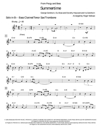 Summertime (arr. Roger Wallace)