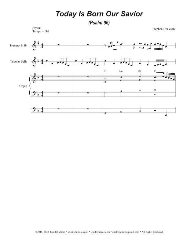 Today Is Born Our Savior (Psalm 96) (SATB Divisi)