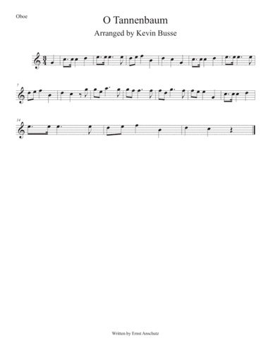 O Tannenbaum (Easy key of C) Oboe (arr. Kevin Busse)