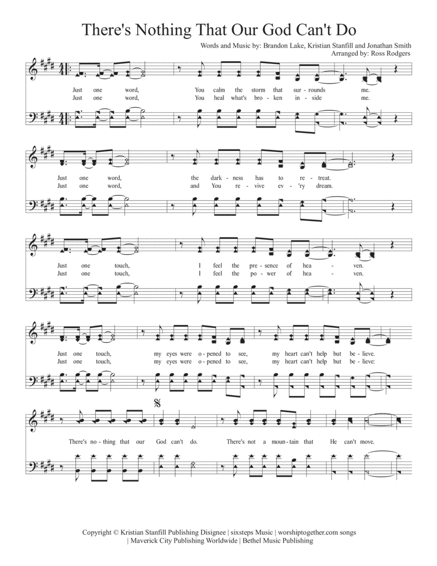 There's Nothing That Our God Can't Do (arr. Ross Rodgers)
