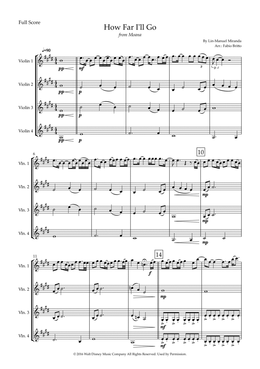 How Far I'll Go (arr. Fabio Britto)
