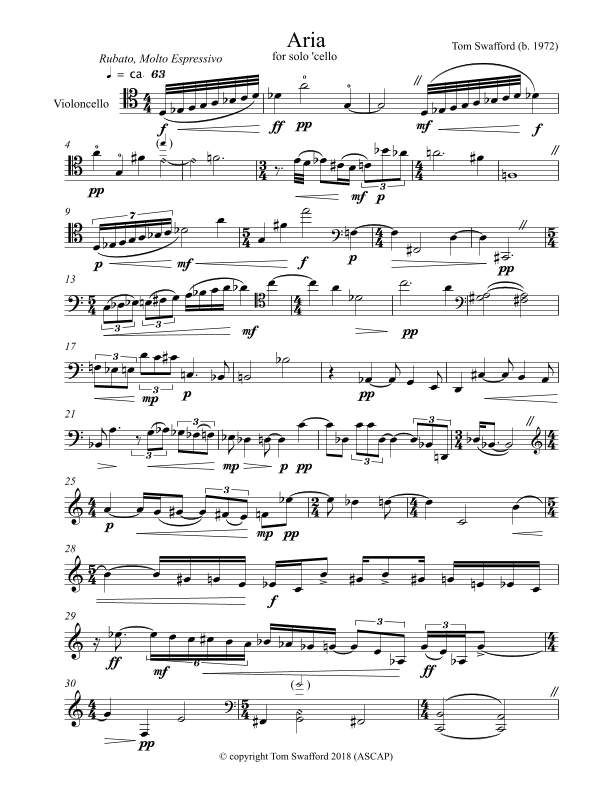 Aria for solo cello