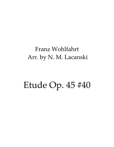 Etude Op. 45 #40 (arr. Nick M Lacanski)
