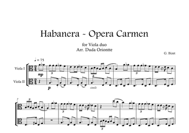Carmen HABANERA - Bizet  ( Viola DUO) Student (arr. Duda Oriontte)