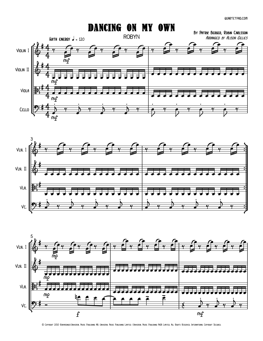 Dancing On My Own (arr. Alison Gillies)