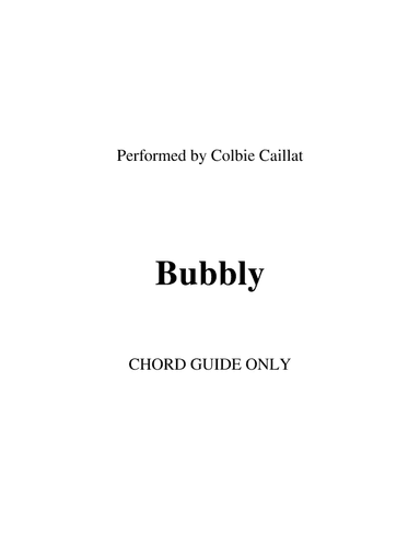 Bubbly (arr. RWM)