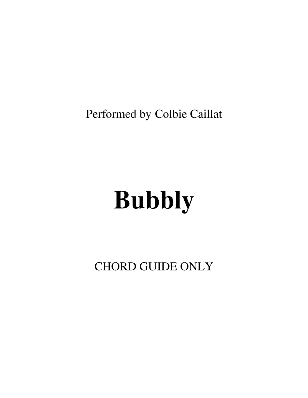 Bubbly (arr. RWM)