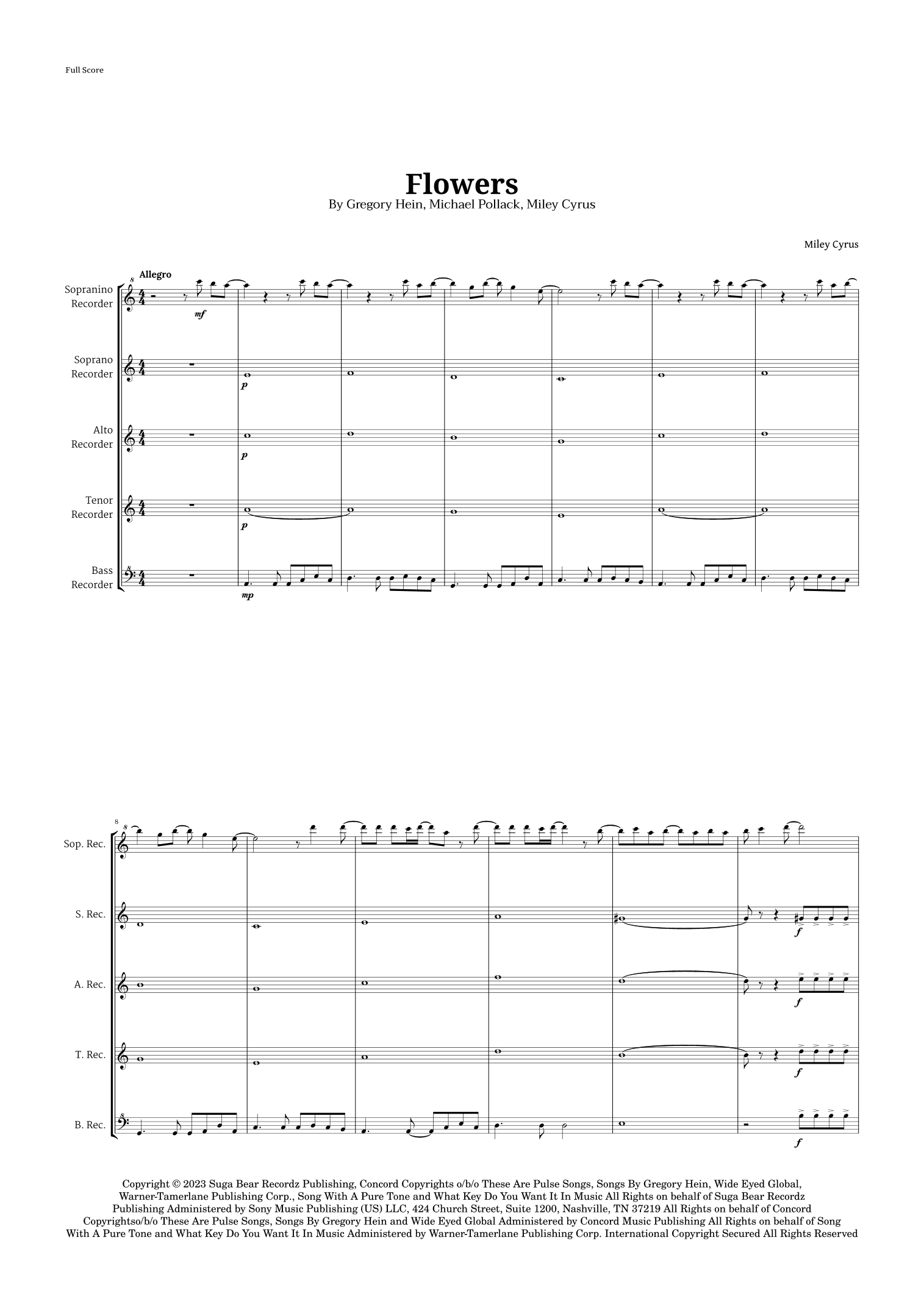 Flowers (arr. Langanho)