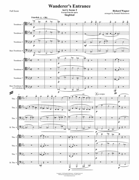 Wanderer’s Entrance from Act I Scene 2 of Siegfried 8-part Trombone Ensemble (arr. Randall Malmstrom)