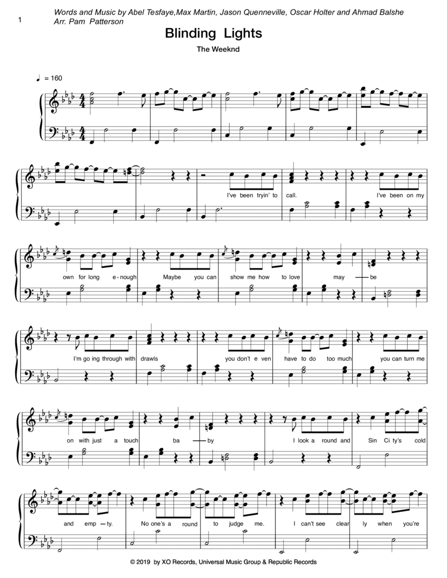 Blinding Lights (arr. Pamela Patterson)