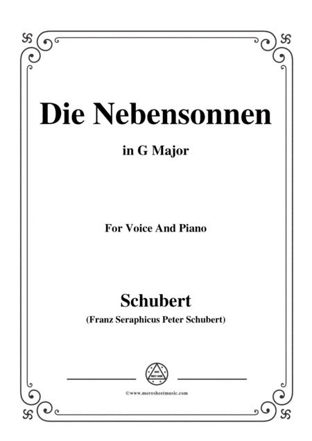 Schubert-Die Nebensonnen,in G Major,Op.89 No.23,for Voice and Piano (arr. MSM)