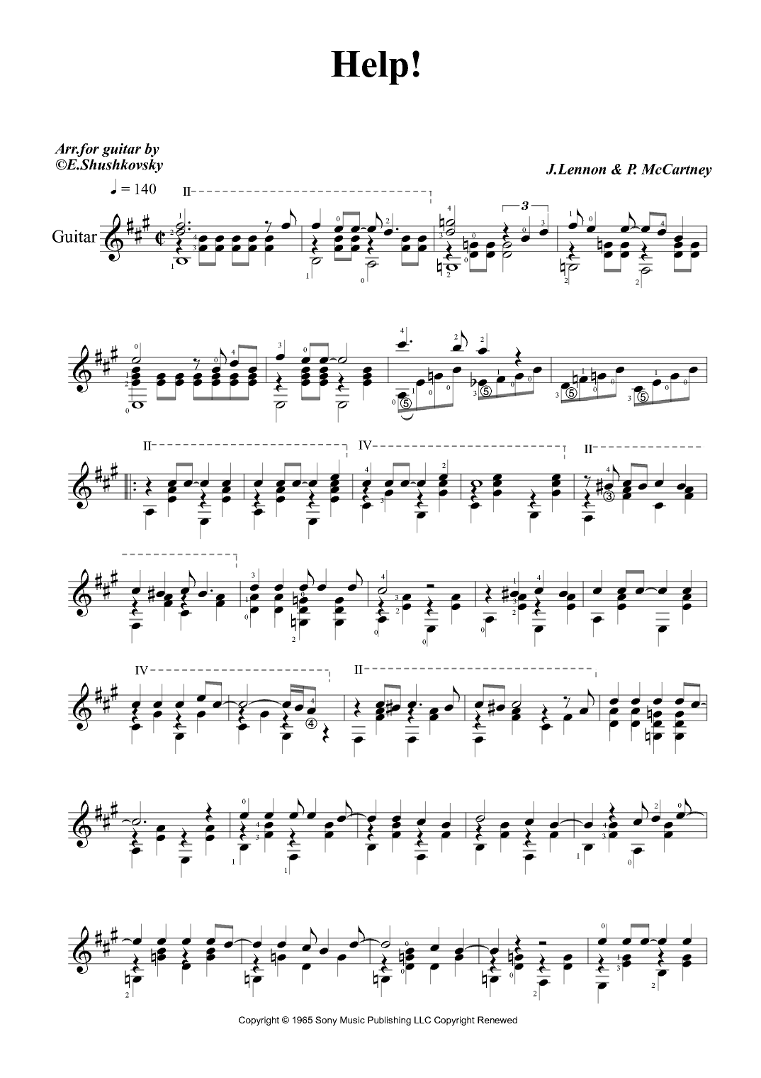 Help! (arr. Evgeny Shushkovsky)