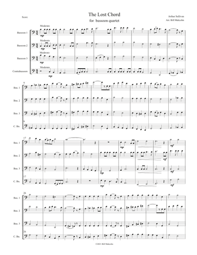The Lost Chord for bassoon quartet (arr. Bill Malcolm)