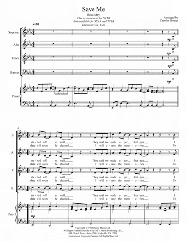 Save Me (arr. Carolyn Goates)