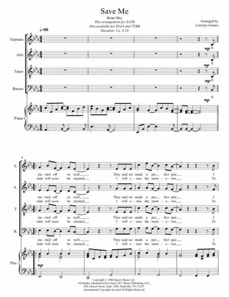 Save Me (arr. Carolyn Goates)