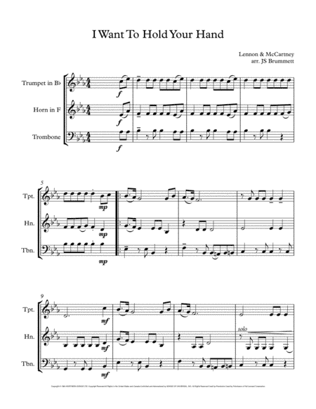 I Want To Hold Your Hand (arr. Jennifer Brummett)