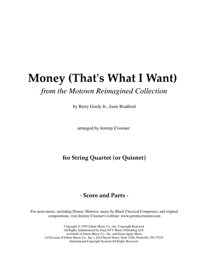 Money (that's What I Want) (arr. Jeremy Crosmer)