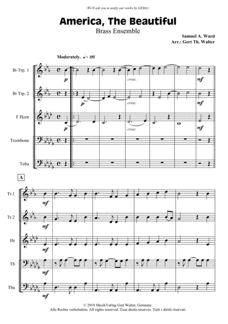 America, The Beautiful (arr. Gert Th. Walter)