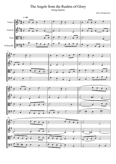 James Montgomery - Angels from the Realms of Glory (String Quartet) (arr. André Laitano)
