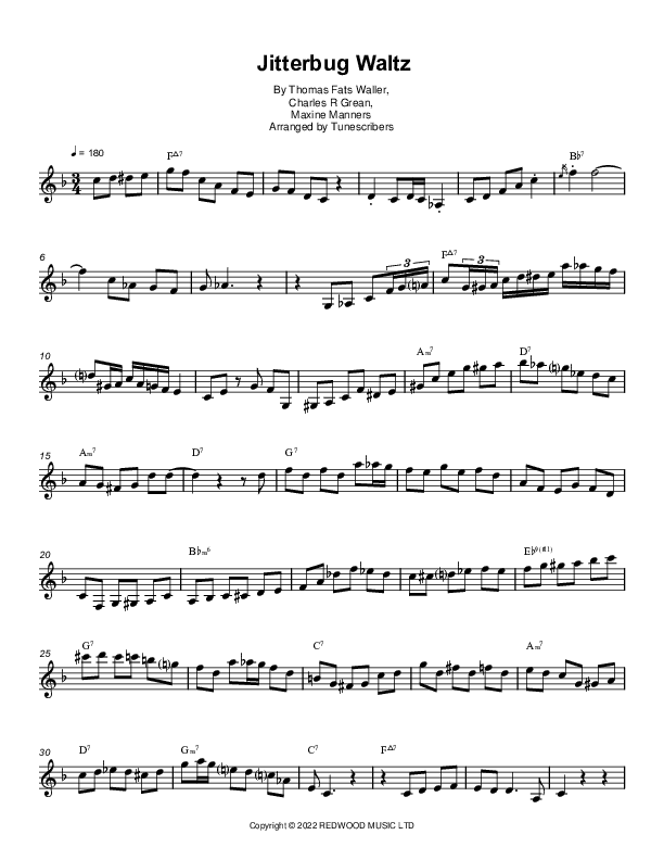 Jitterbug Waltz (arr. Tunescribers)