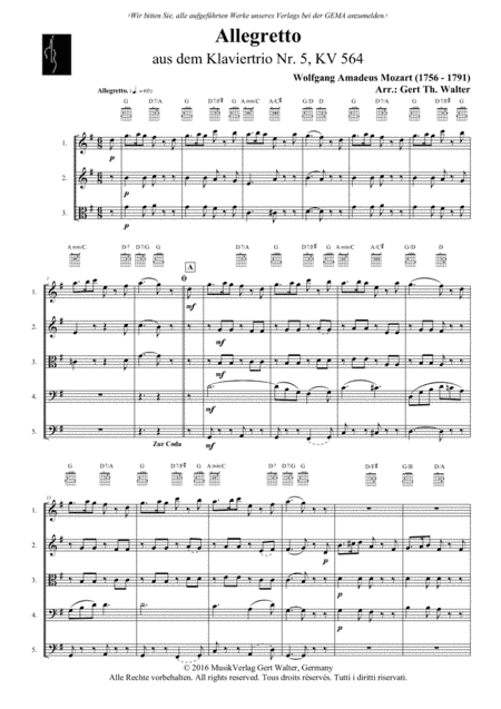 Allegretto (arr. Gert Th. Walter)