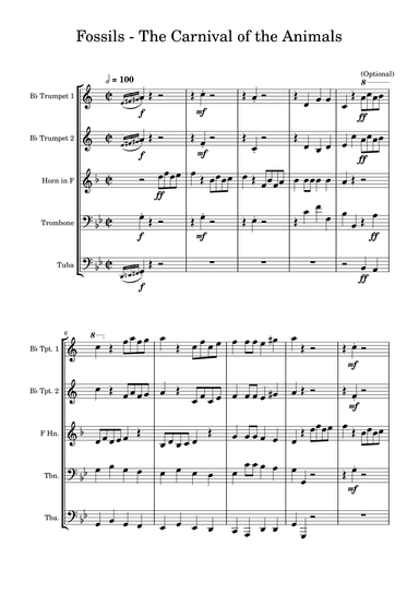 Fossils from The Carnival of the Animals - Brass Quintet (arr. Edward Fall)