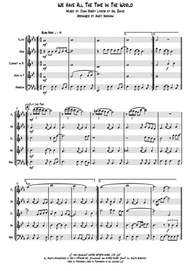 We Have All The Time In The World (arr. Andy Norman)