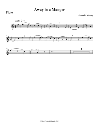 Away in a Manger: flute/piano (arr. Meri Dolevski)
