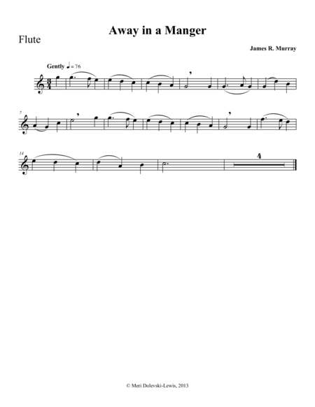 Away in a Manger: flute/piano (arr. Meri Dolevski)
