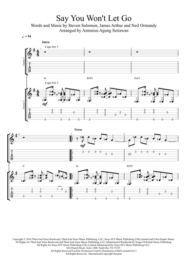 Say You Won't Let Go (arr. Antonius Agung Setiawan)