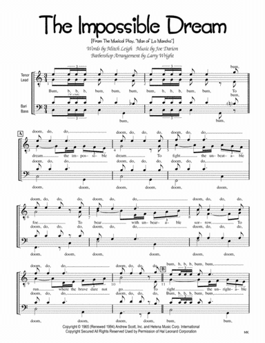 The Impossible Dream (arr. Larry Wright)