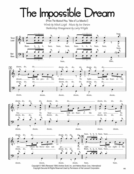 The Impossible Dream (arr. Larry Wright)