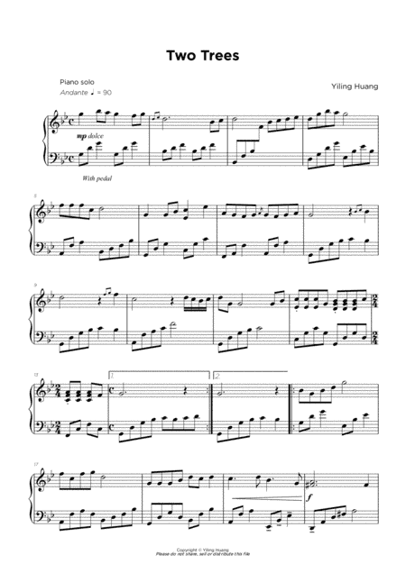 Two Trees Piano Music by Yiling Huang