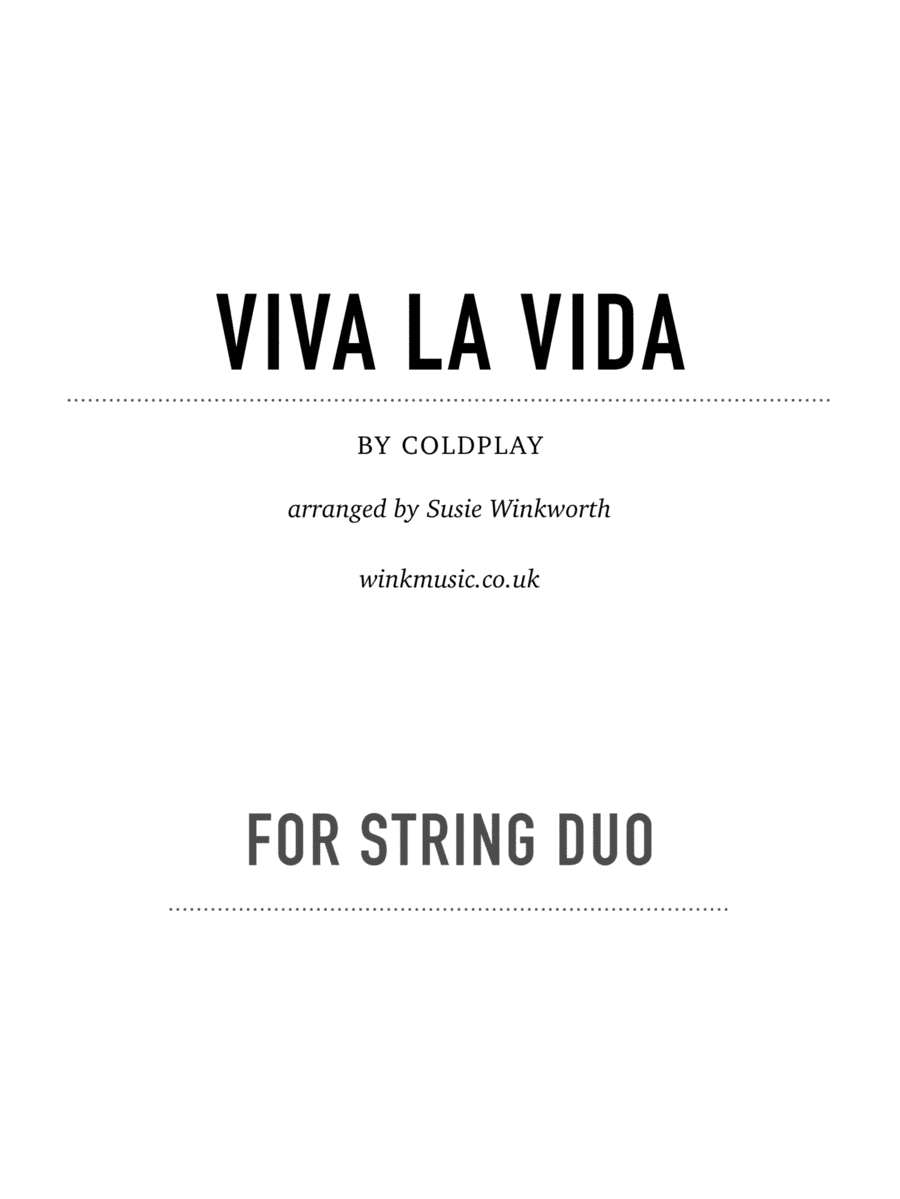 Viva La Vida (arr. Susie Winkworth winkmusic.co.uk)