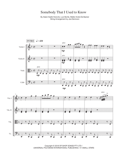 Somebody That I Used To Know Adrock Remix (arr. Joe Deninzon)