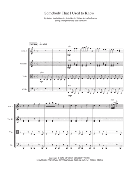 Somebody That I Used To Know Adrock Remix (arr. Joe Deninzon)