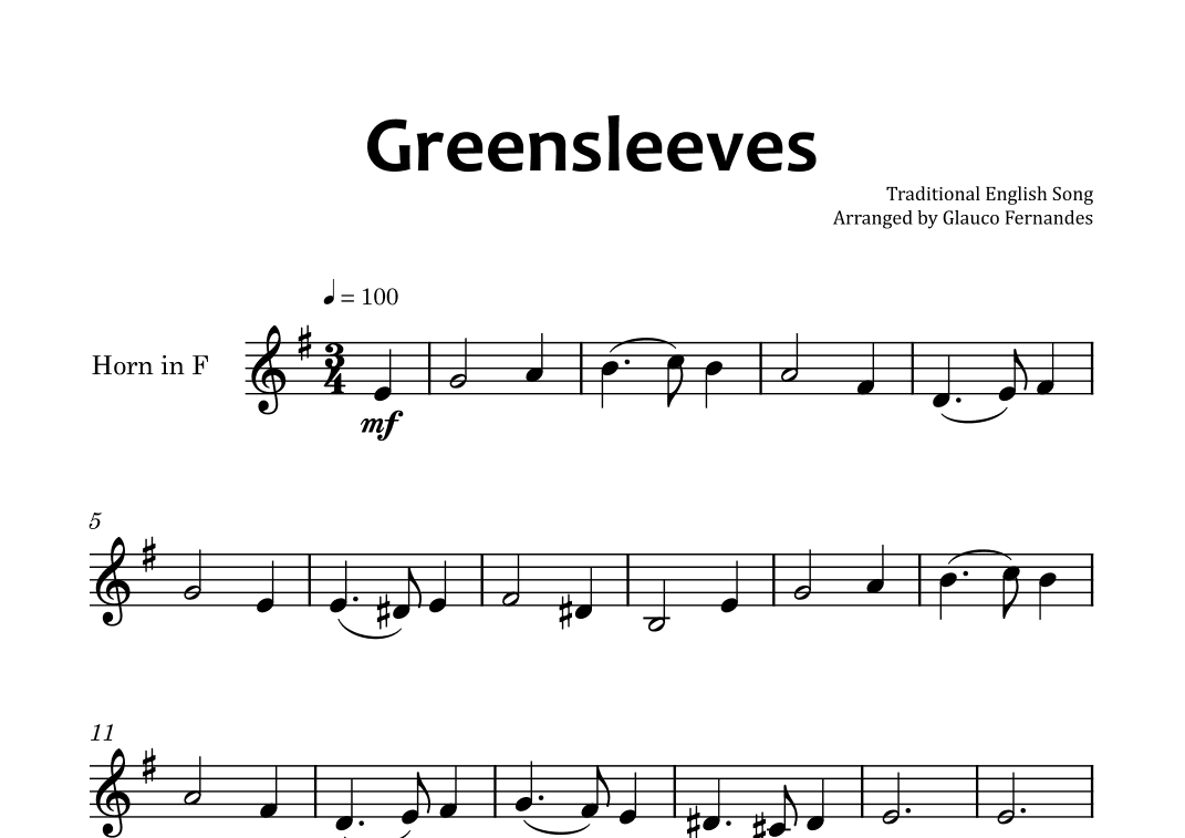 Greensleeves (arr. Glauco Fernandes)