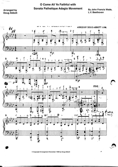 O Come All Ye Faithful with Sonata Pathetique Adagio Movement (arr. Doug Abbott)
