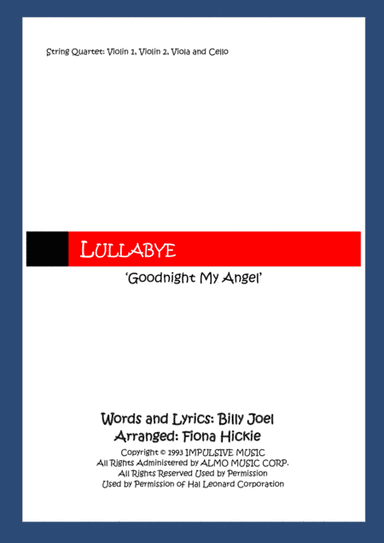 Lullabye (Goodnight, My Angel) (arr. Fiona Hickie)