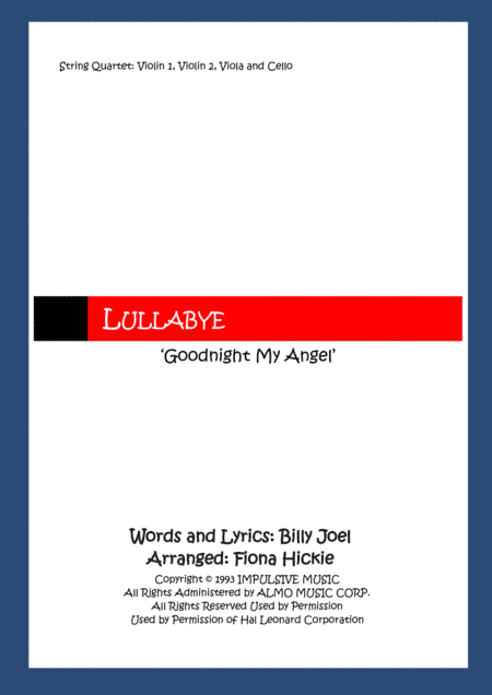 Lullabye (Goodnight, My Angel) (arr. Fiona Hickie)