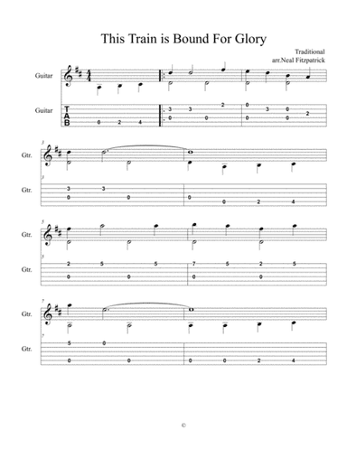 This Train Is Bound For Glory For Guitar (arr. Neal Fitzpatrick)